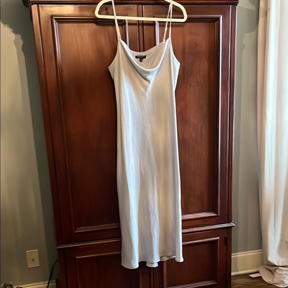 Elegant Light Blue-grey Slip Dress